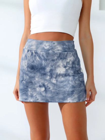 Quick-Dry Tie-Dye Wide Waistband Active Tennis Skirt Carauana Store