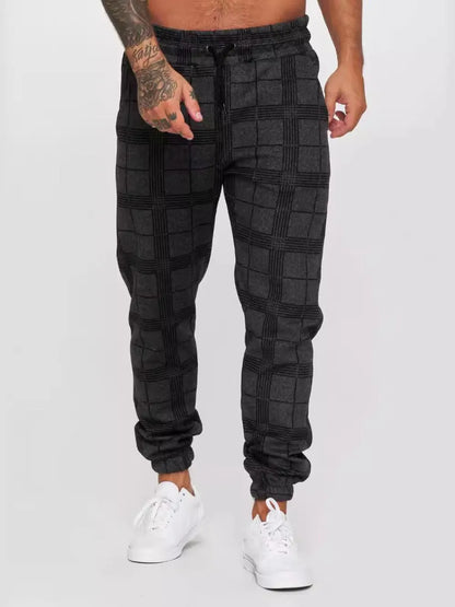 Men's Plus Size Plaid Drawstring Pants Carauana Store