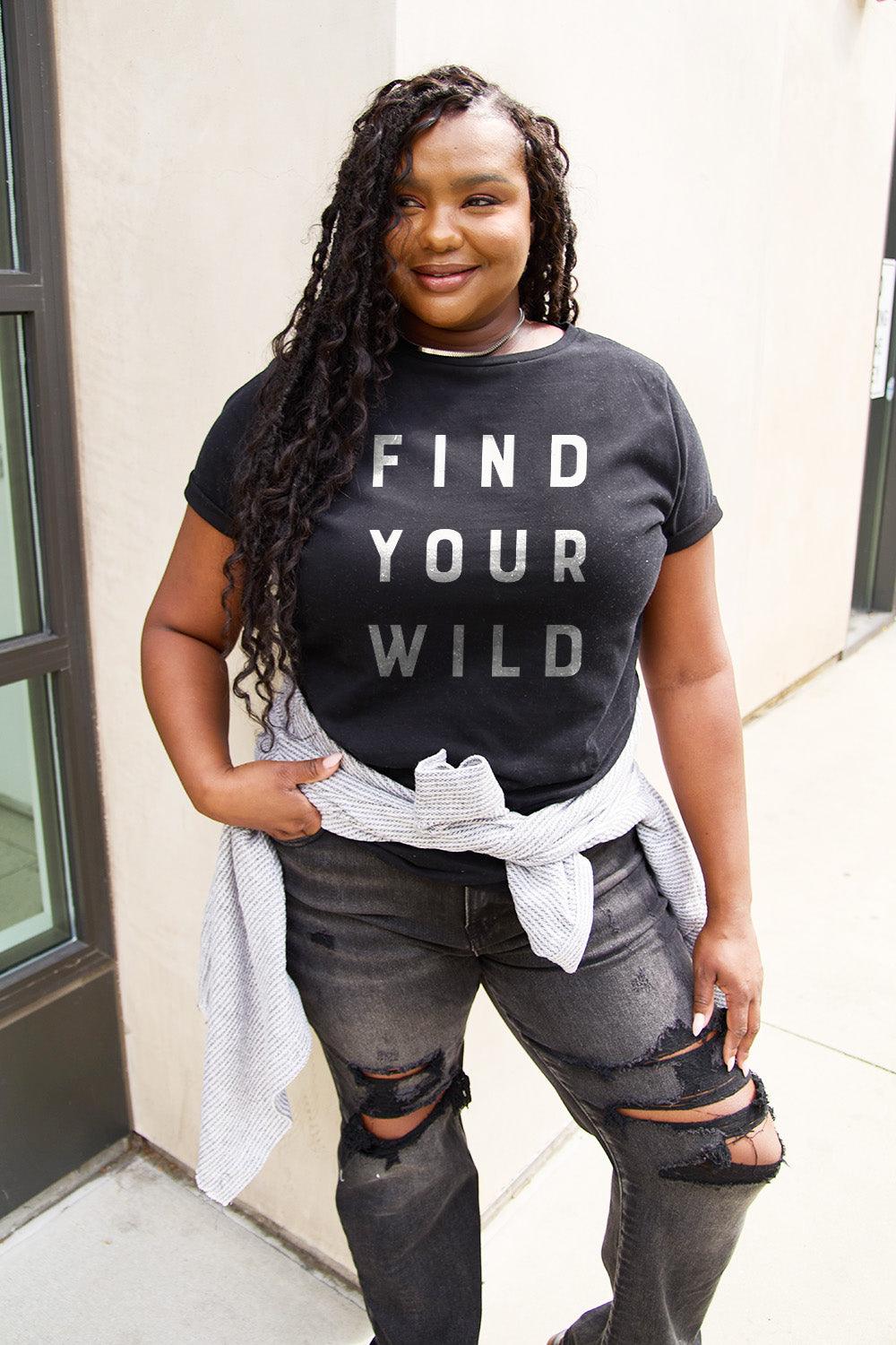 Simply Love Full Size FIND YOUR WILD Short Sleeve T-Shirt Carauana Store