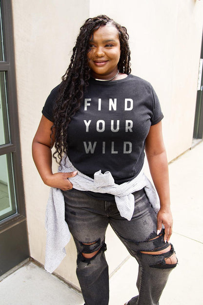 Simply Love Full Size FIND YOUR WILD Short Sleeve T-Shirt Carauana Store