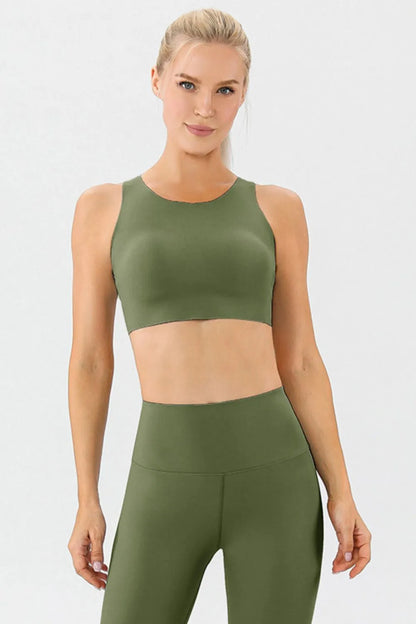 Round Neck Wide Strap Active Bra Carauana Store
