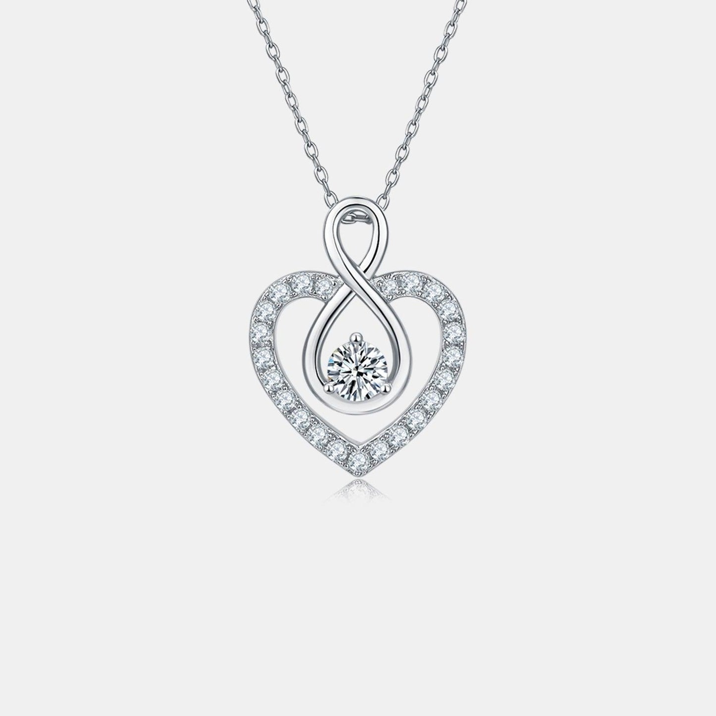 1 Carat Moissanite 925 Sterling Silver Heart Shape Necklace Carauana Store
