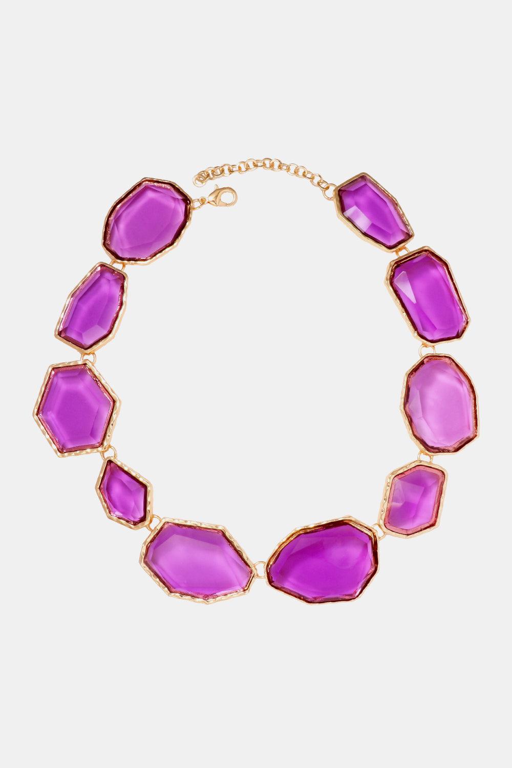 Geometrical Shape Zinc Alloy Frame Resin Necklace Carauana Store