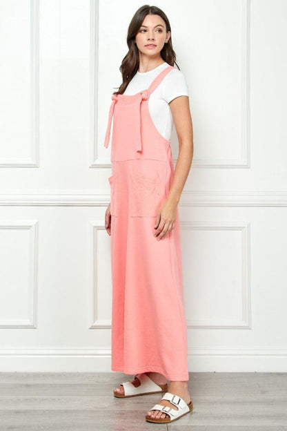 Veveret Wide Strap French Terry Overalls Carauana Store