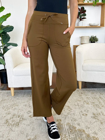 Millennia Drawstring Waist Wide Leg Sports Pants with Pockets Carauana Store