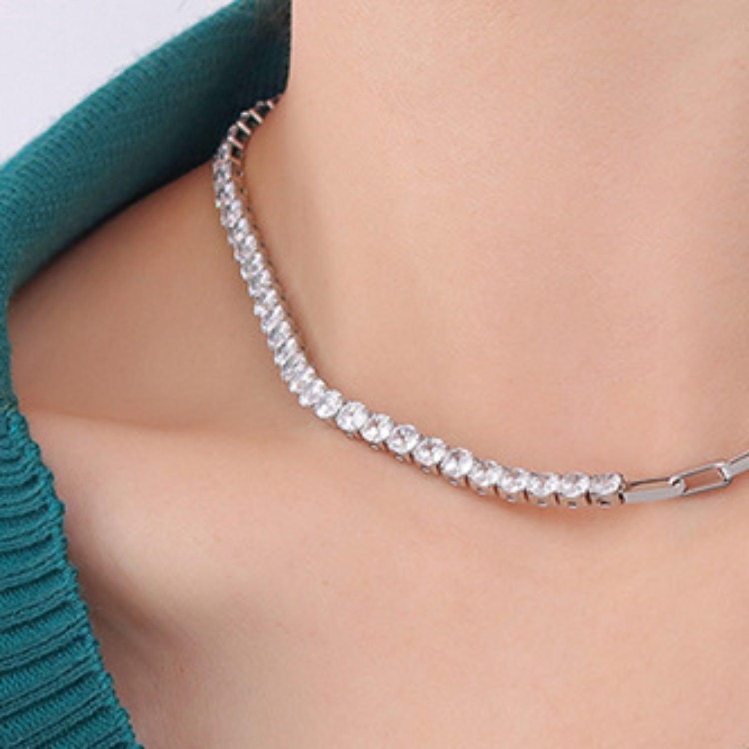 Zircon Titanium Steel Necklace Carauana Store