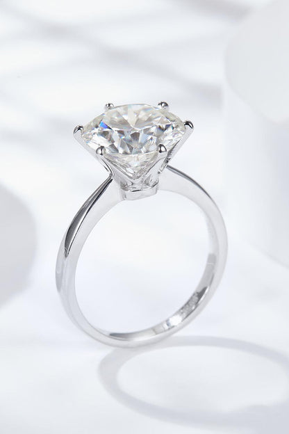 Platinum-Plated 5 Carat Moissanite Solitaire Ring Carauana Store