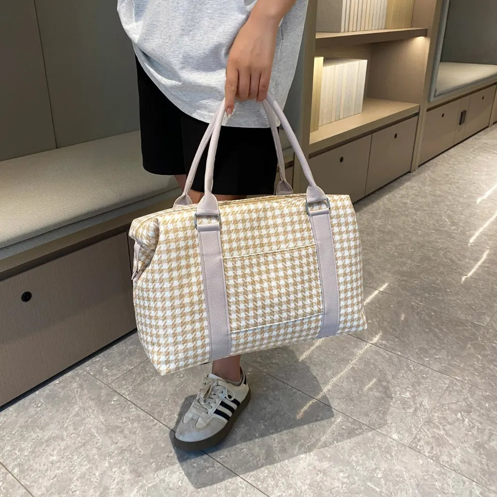Houndstooth Canvas Travel Bag Carauana Store