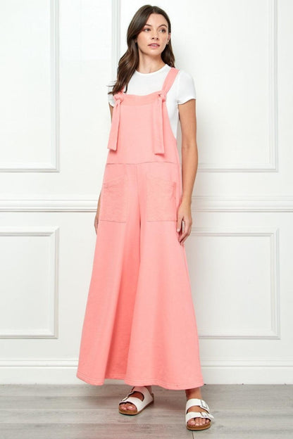 Veveret Wide Strap French Terry Overalls Carauana Store