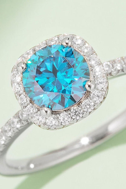 Adored 1 Carat Moissanite 925 Sterling Silver Halo Ring Carauana Store