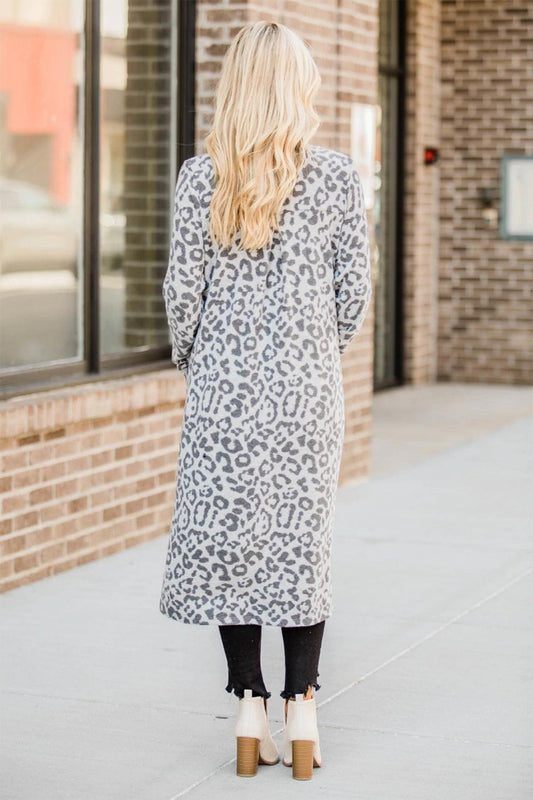 Open Front Leopard Cardigan Carauana Store