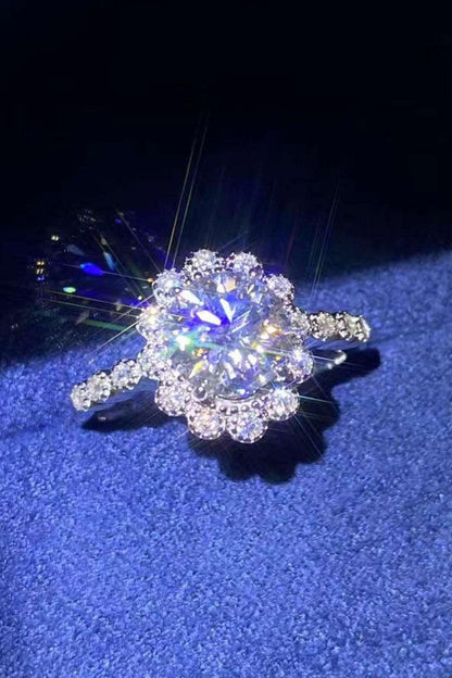1.5 Carat Moissanite Floral-Shaped Cluster Ring Carauana Store