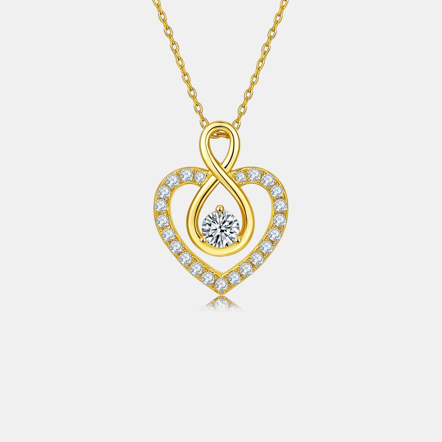 1 Carat Moissanite 925 Sterling Silver Heart Shape Necklace Carauana Store