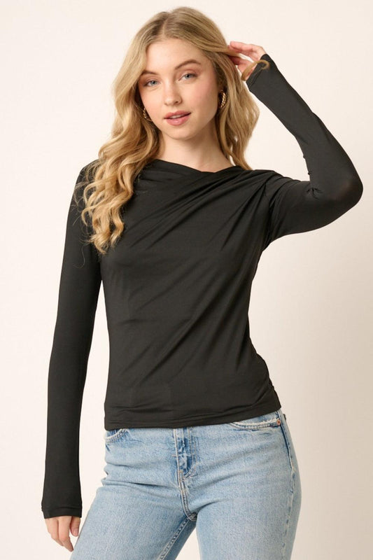 Mittoshop Ruched Long Sleeve Slim Top Carauana Store