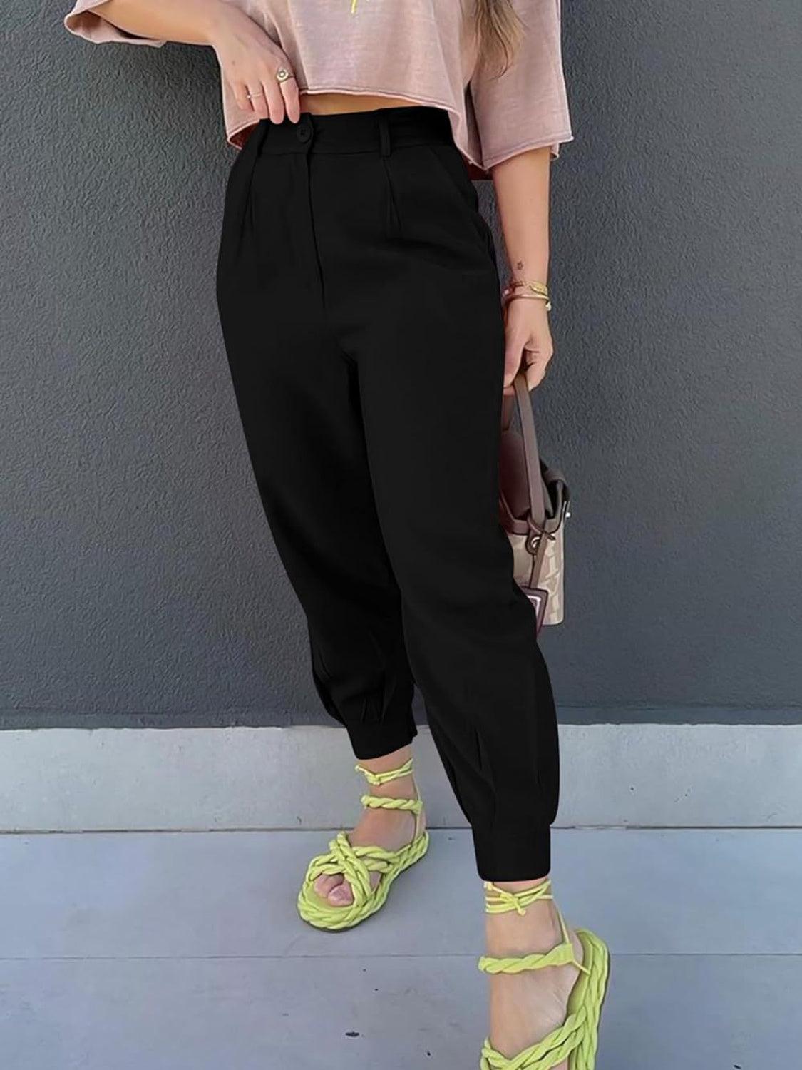 High Waist Cropped Pants Carauana Store