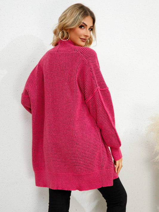 Open Front Dropped Shoulder Cardigan Carauana Store