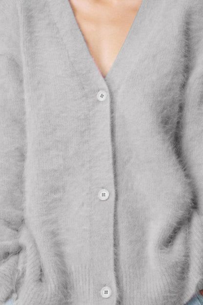 Button Up Dropped Shoulder Cardigan Carauana Store