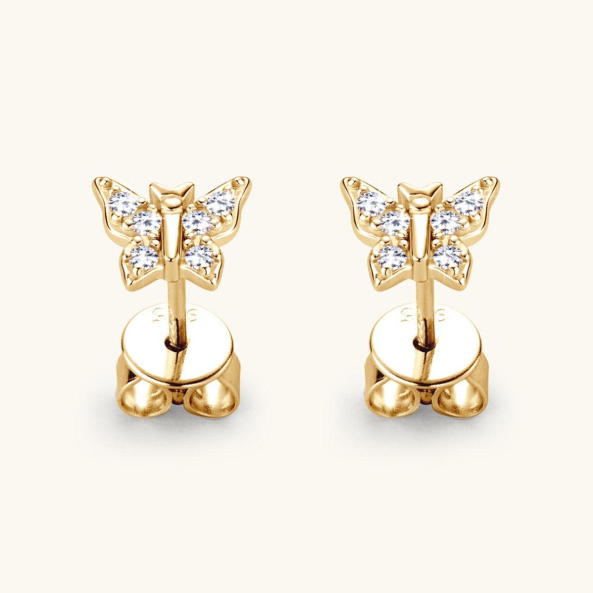 Moissanite 925 Sterling Silver Butterfly Stud Earrings Carauana Store