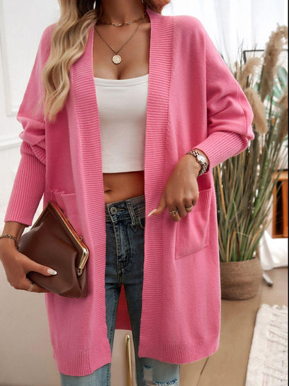 Devine Open Front Long Sleeve Cardigan Carauana Store