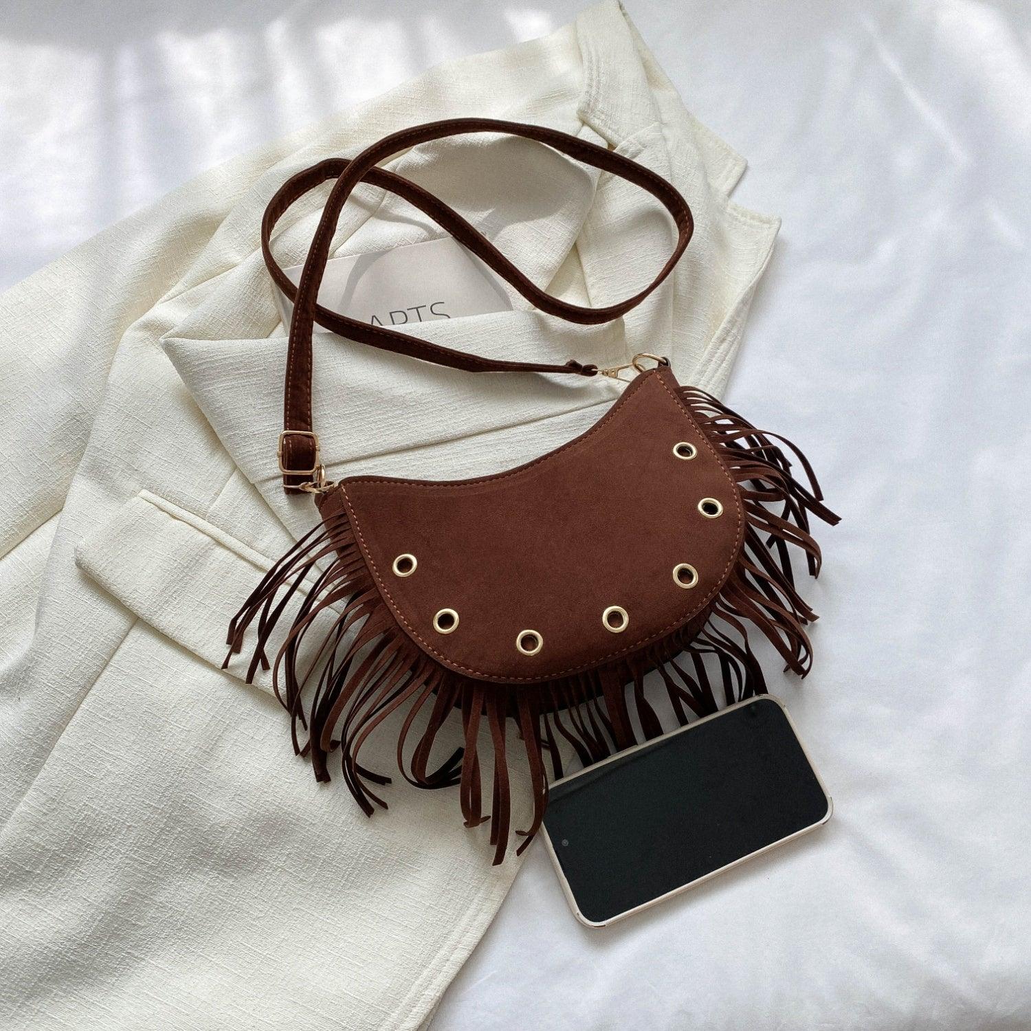 Fringe Detail Crossbody Bag Carauana Store