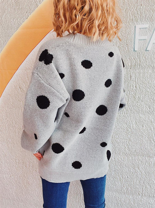 Polka Dot Button Up Cardigan Carauana Store