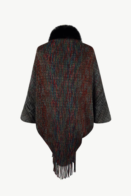 Open Front Fringe Hem Poncho Carauana Store
