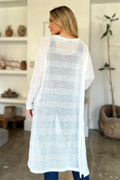 Double Take Full Size Open Front Longline Cardigan Carauana Store