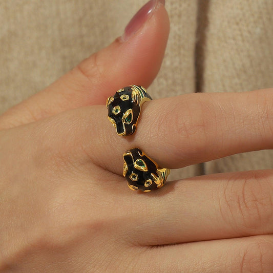 Inlaid Zircon Oil Drip Open Ring Carauana Store