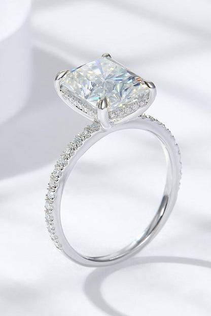 4 Carat Moissanite 4-Prong Side Stone Ring Carauana Store