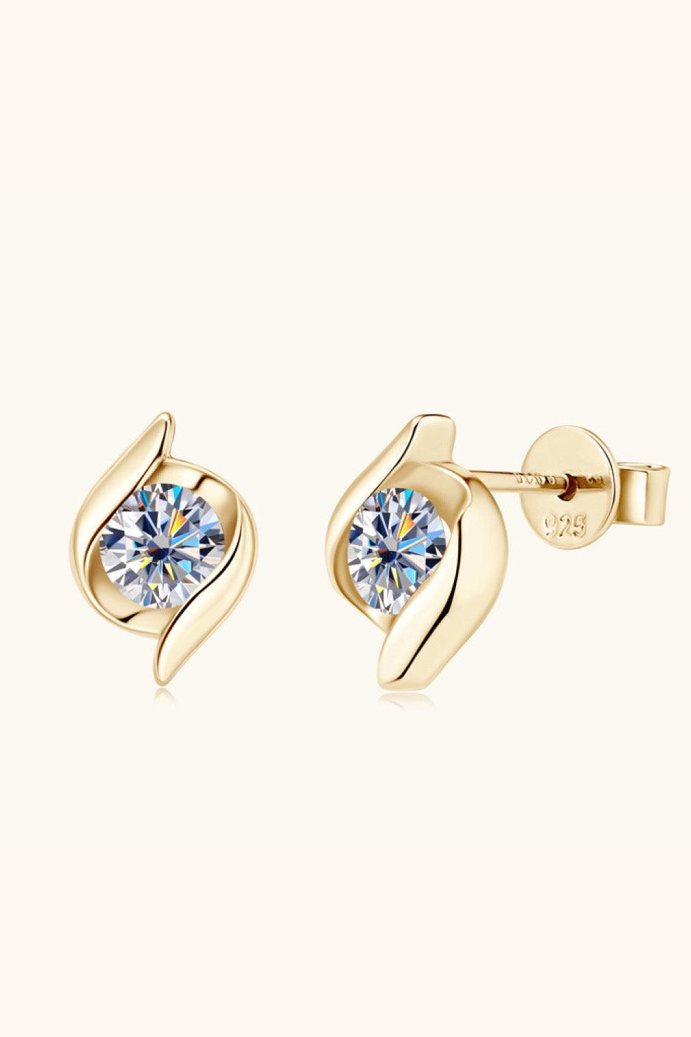 1 Carat Moissanite 925 Sterling Silver Stud Earrings Carauana Store
