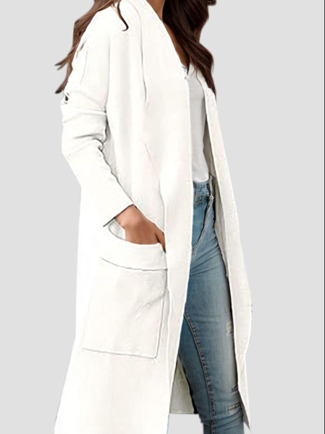 Open Front Dropped Shoulder Outerwear Carauana Store