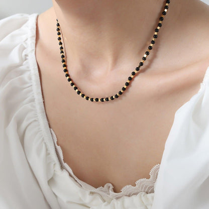 Agate Beaded Titanium Steel Necklace Carauana Store