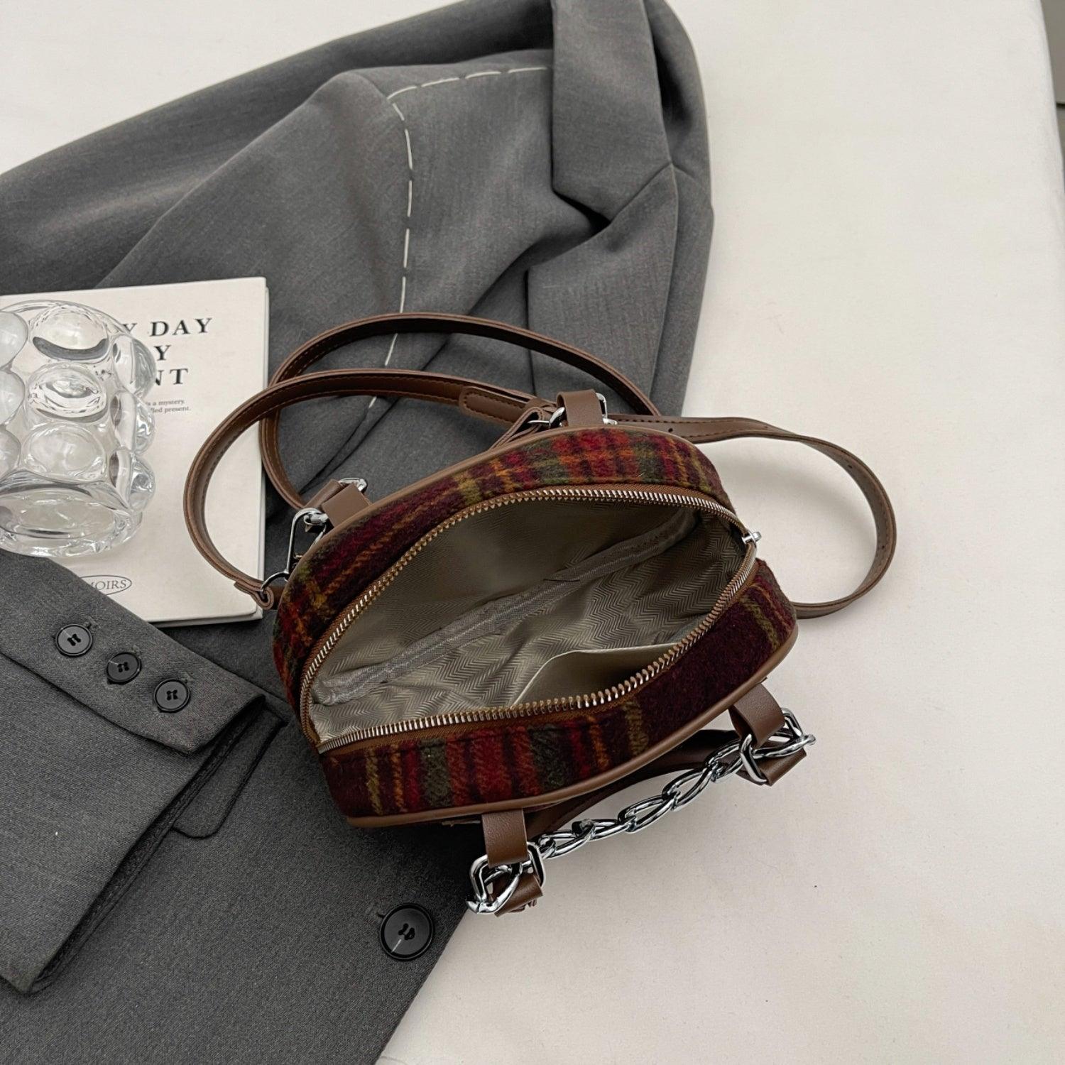 Plaid Print Crossbody Bag Carauana Store