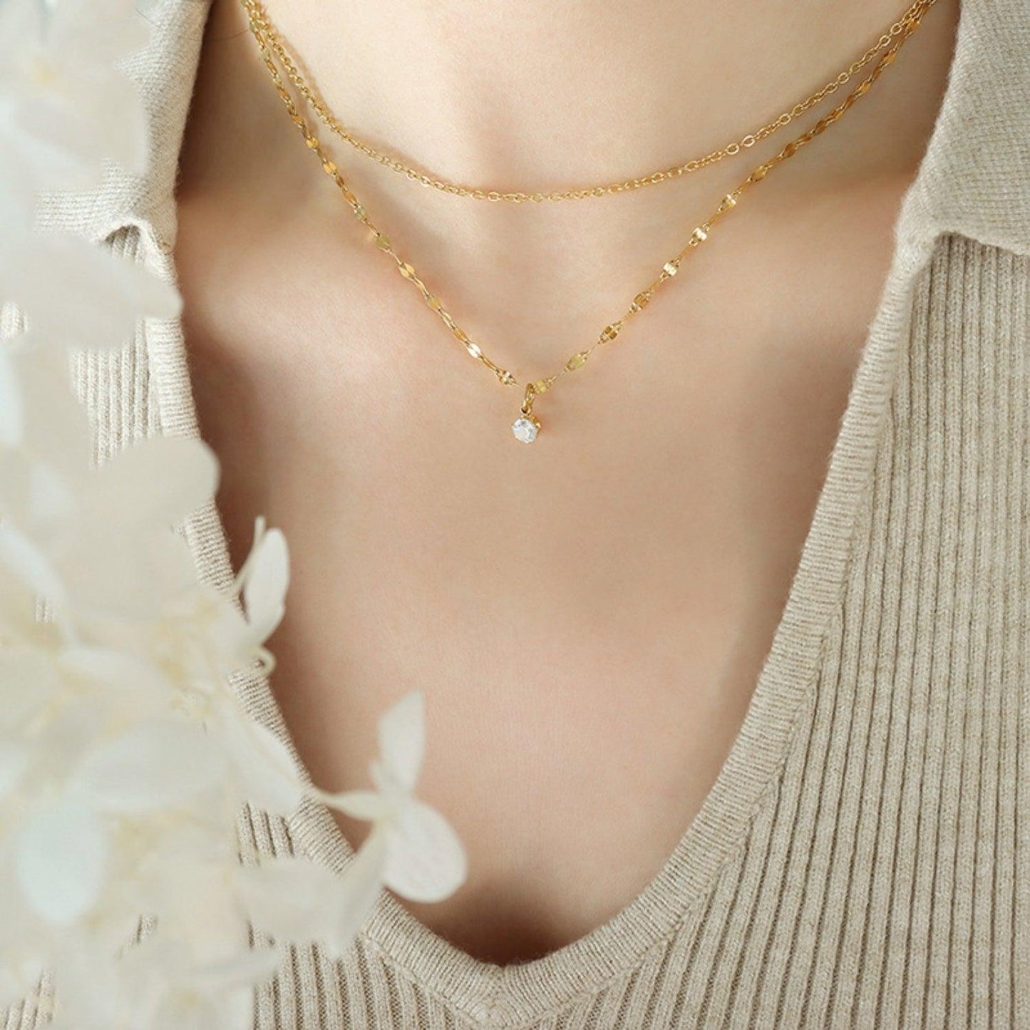 Titanium Steel Double-Layered Necklace Carauana Store