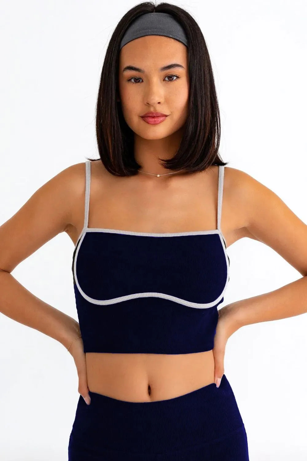 Le Lis Ribbed Crop Cami and High Waist Brushed Leggings Set Carauana Store