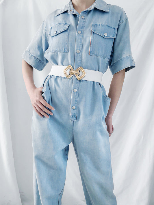 Geometric Buckle Elastic Wide Belt Carauana Store