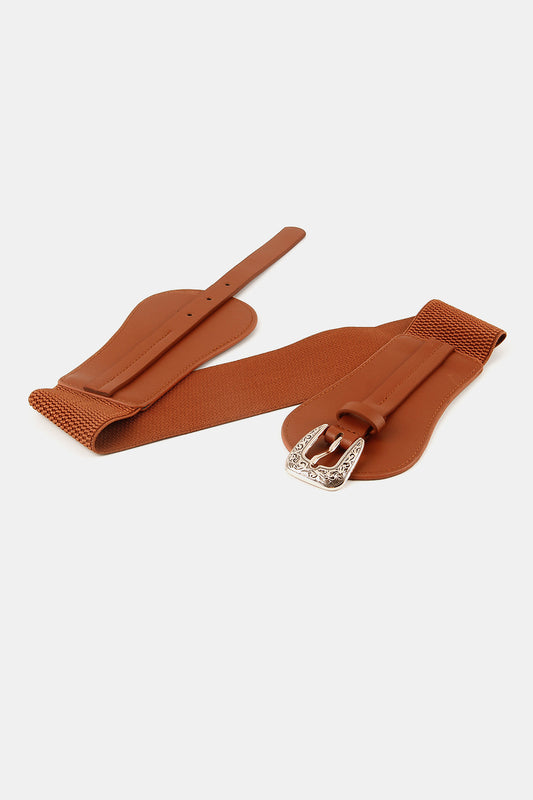 Wide Elastic Belt with Alloy Buckle Carauana Store