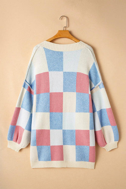 Color Block Open Front Long Sleeve Cardigan Carauana Store