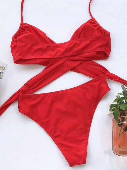 Halter Neck Two-Piece Bikini Set Carauana Store