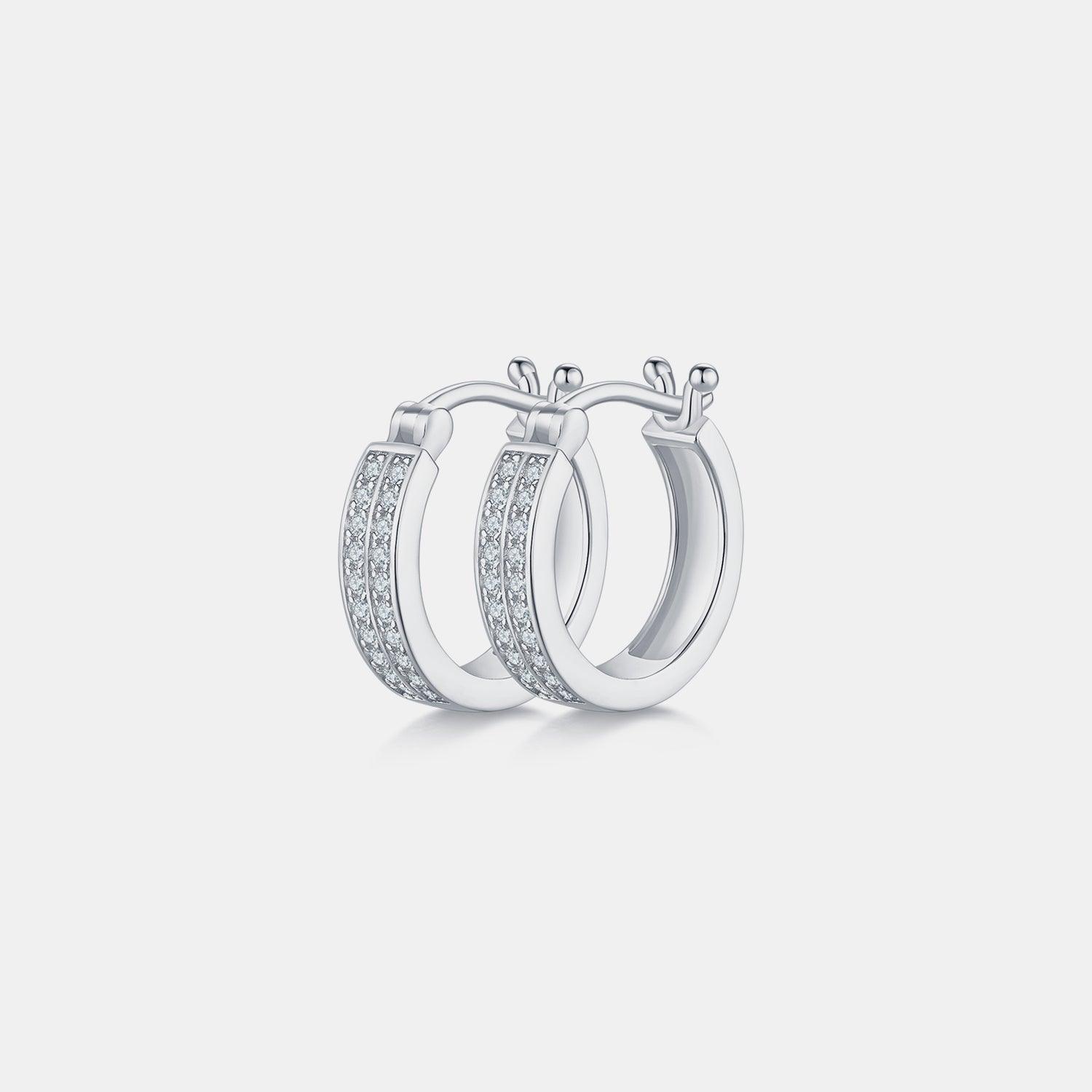 Moissanite 925 Sterling Silver Huggie Earrings Carauana Store