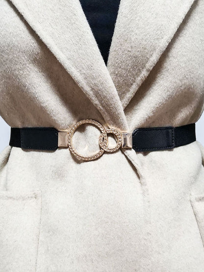 Double Ring Buckle Elastic PU Belt Carauana Store