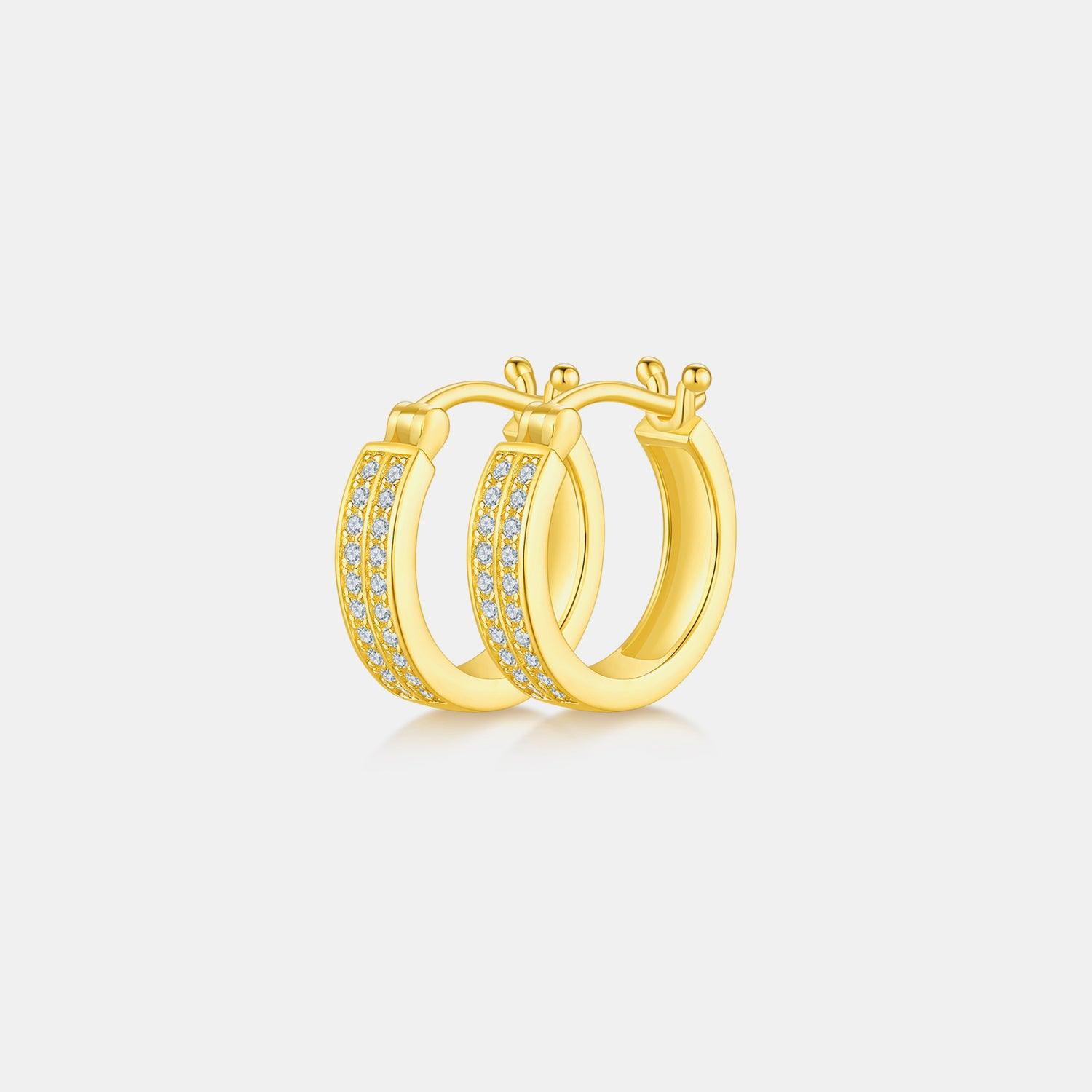 Moissanite 925 Sterling Silver Huggie Earrings Carauana Store