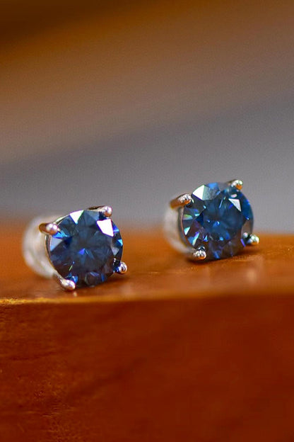 2 Carat Moissanite Four-Prong Platinum-Plated Earrings Carauana Store