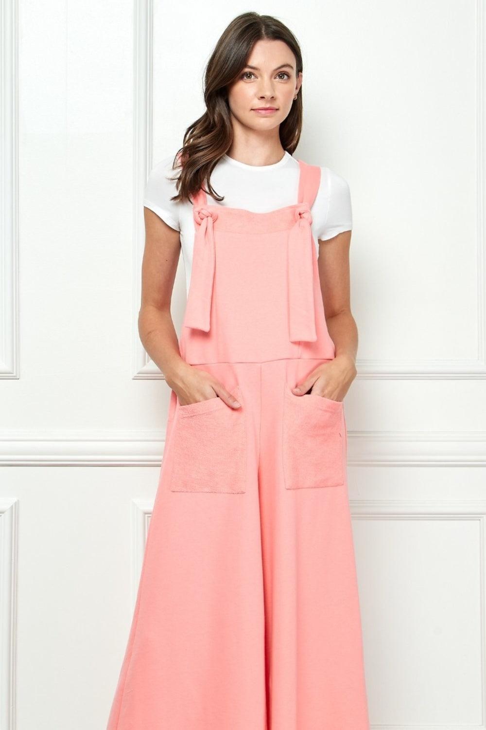 Veveret Wide Strap French Terry Overalls Carauana Store