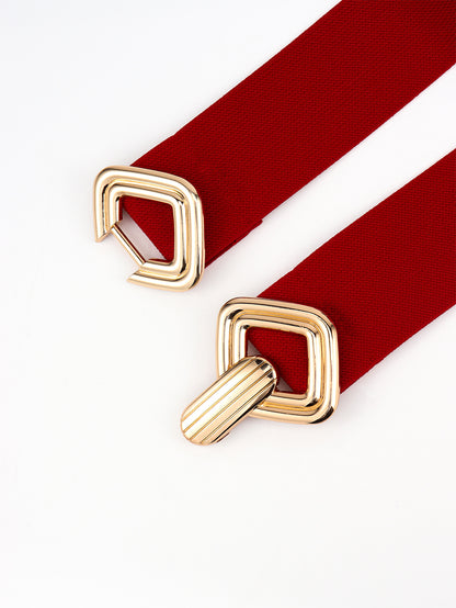 Geometric Buckle Elastic Wide Belt Carauana Store