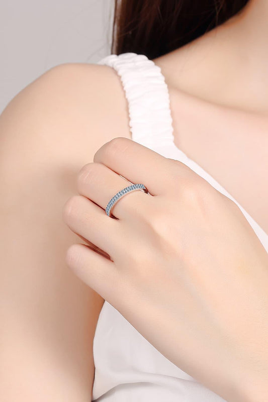 Moissanite 925 Sterling Silver Half-Eternity Ring Carauana Store