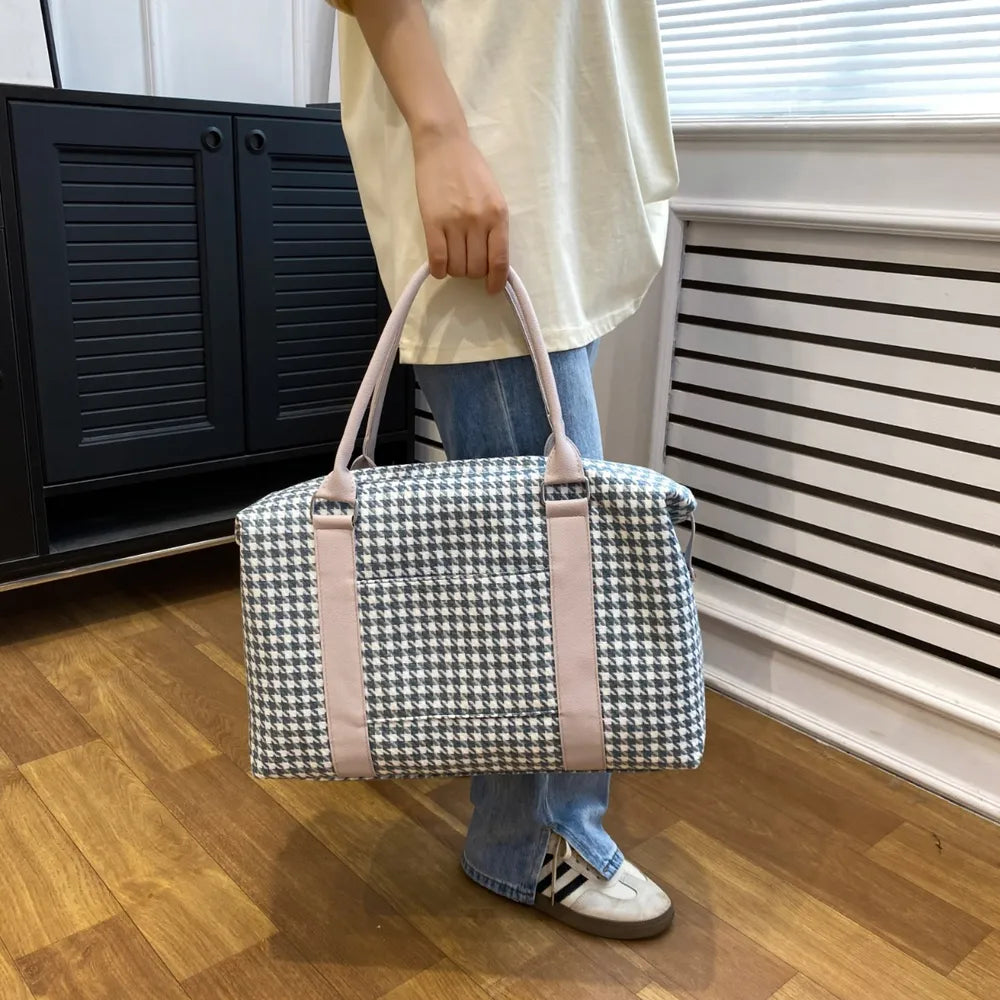 Houndstooth Canvas Travel Bag Carauana Store