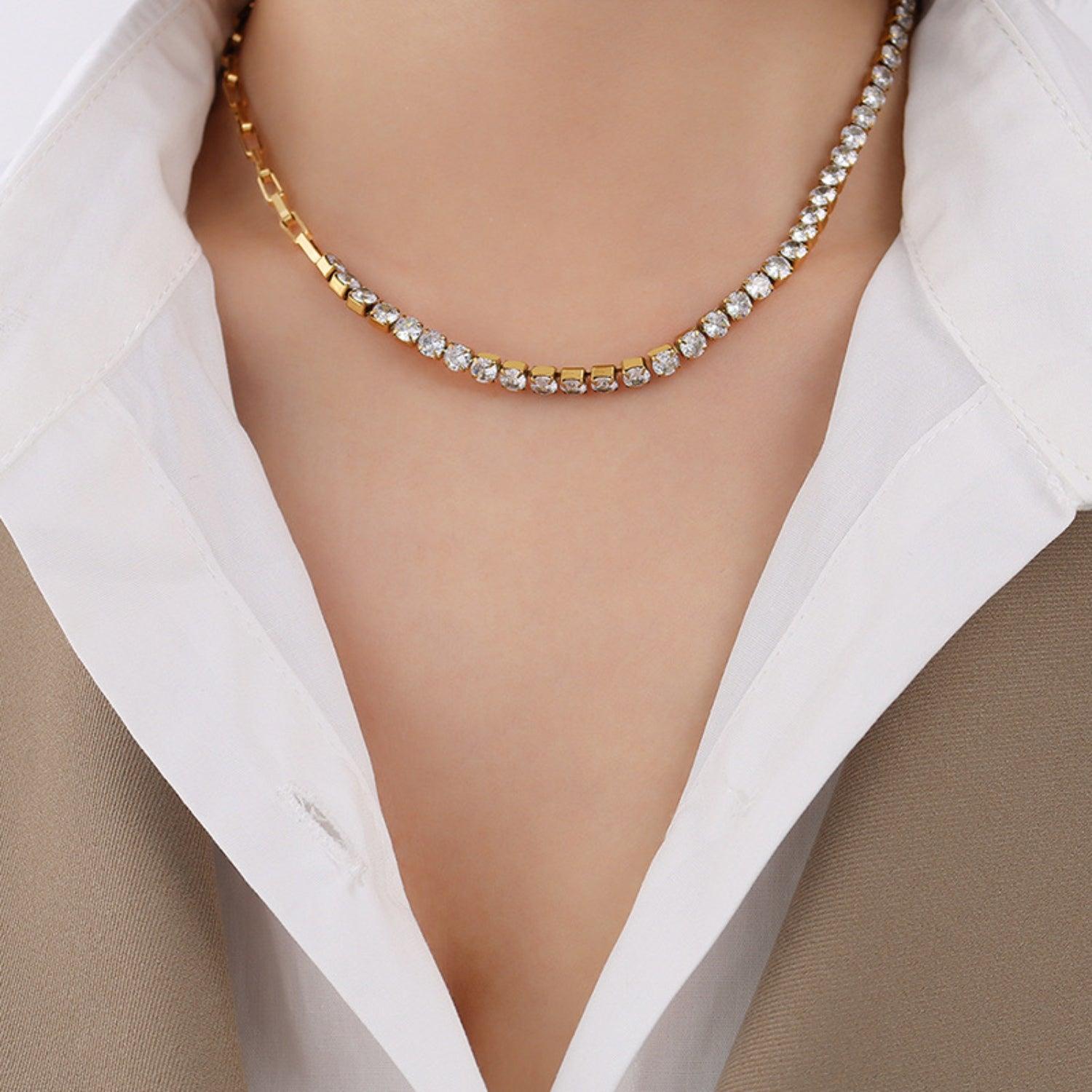 Zircon Titanium Steel Necklace Carauana Store