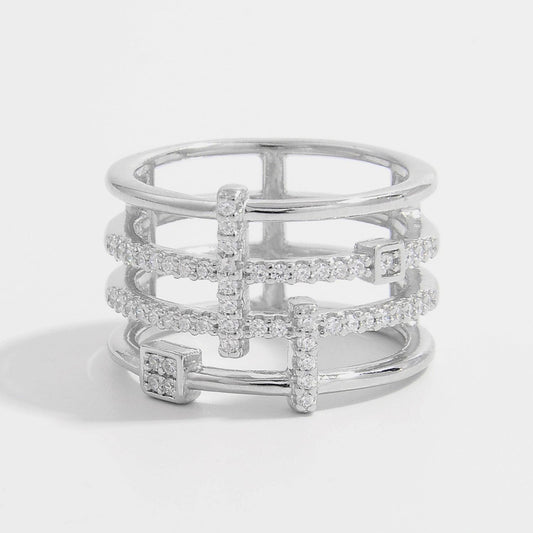 925 Sterling Silver Inlaid Zircon Ring Carauana Store