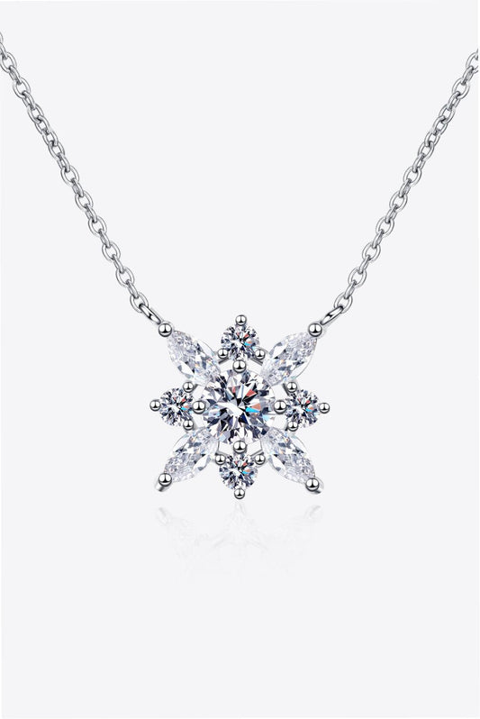Moissanite Rhodium-Plated Necklace Carauana Store